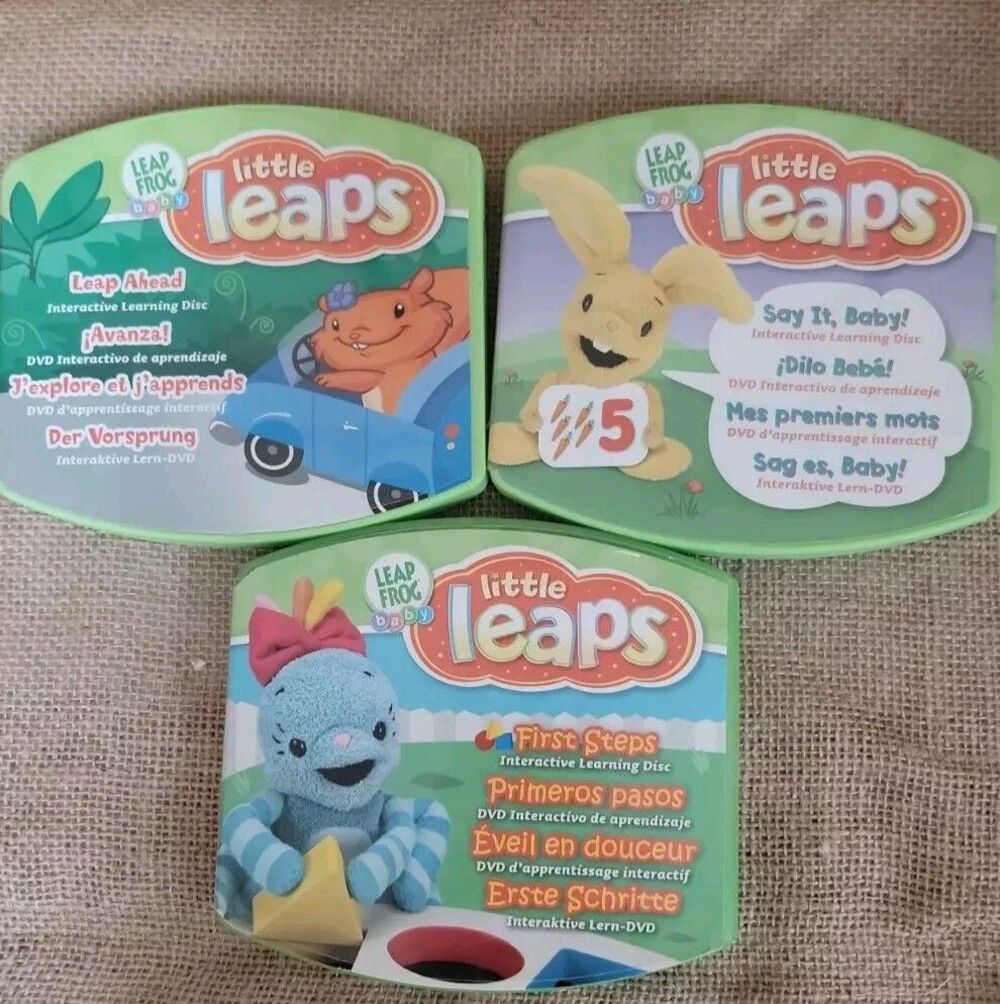 Little Leaps Learning Steps Interactive Leap Frog Baby DVD Lot of 3